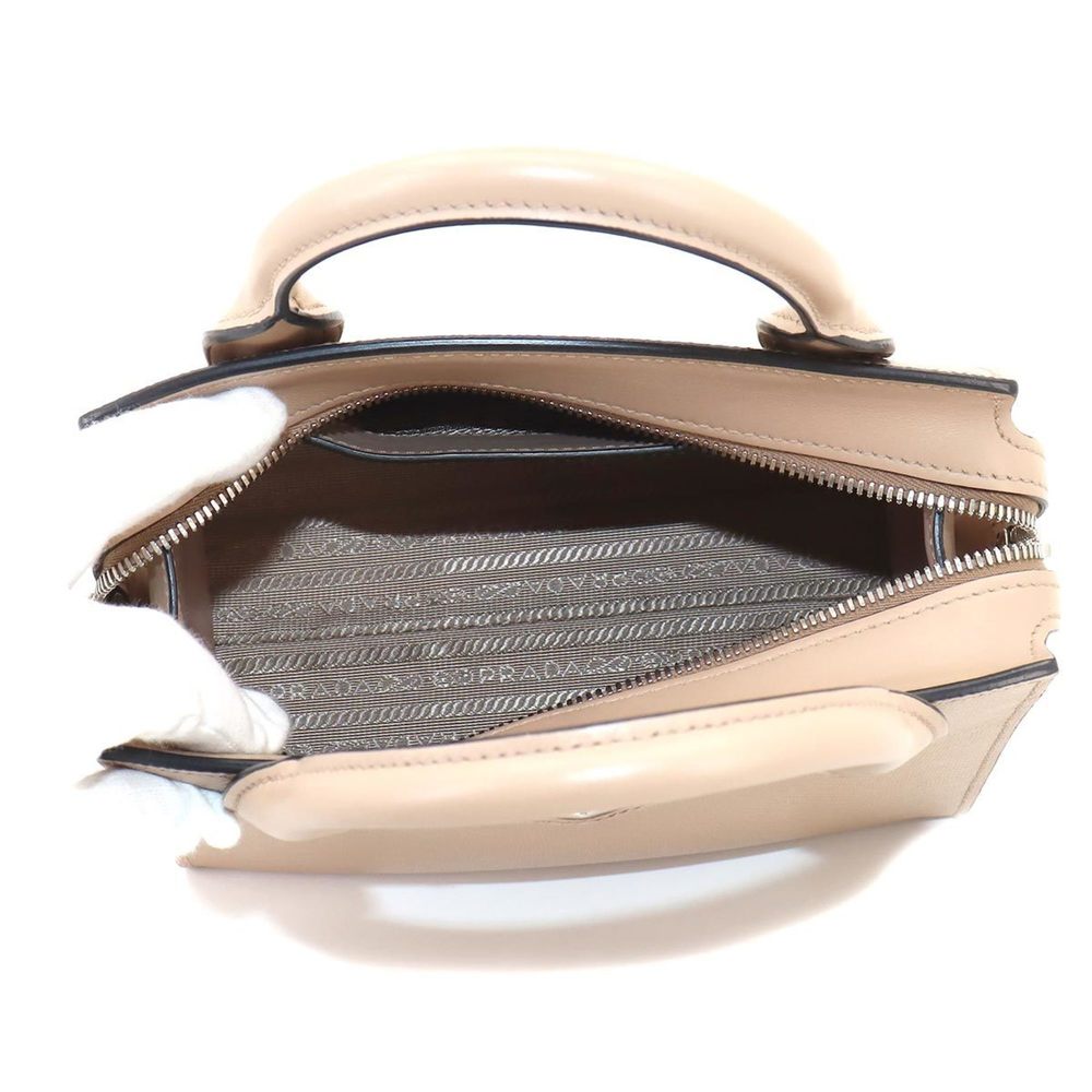 PRADA Kristen 2way hand shoulder bag saffiano leather pink beige 1BA269 silve... - Picture 6 of 10